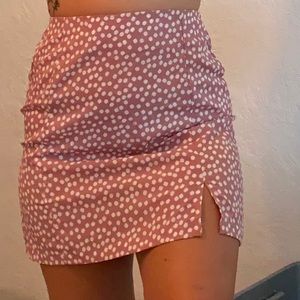 Pink Skirt W/ White Pokadots